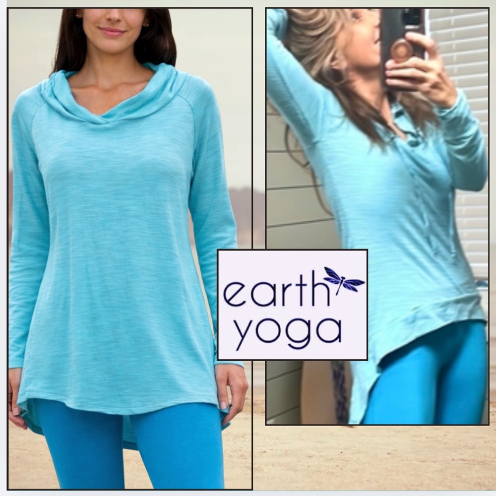 Earth Yoga,ORGANIC Cotton🩵 Soft Blue Hoodie, Size Small